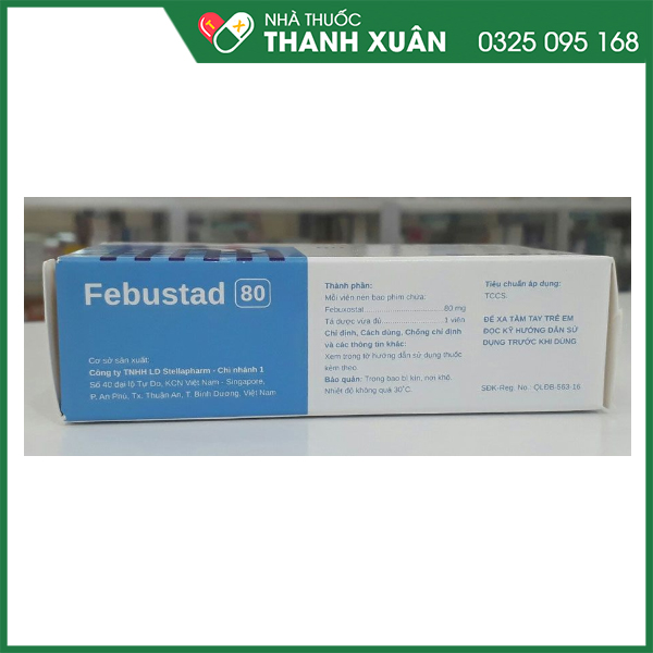 Febustad 80 điều trị tăng acid uric máu mạn tính